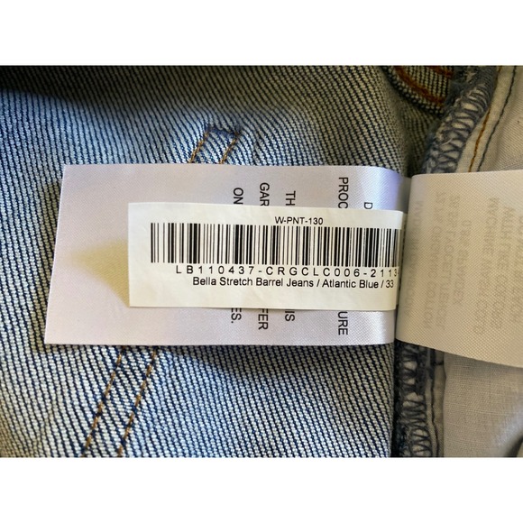 NEW Quince Bella Stretch Barrel Jeans Atlantic Blue High Rise Size 33 - Picture 12 of 14